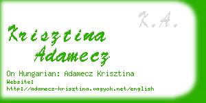 krisztina adamecz business card